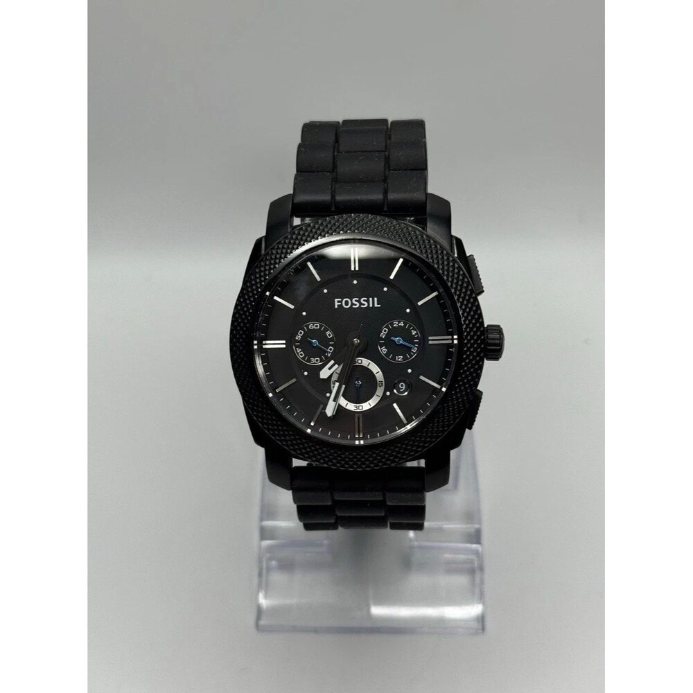 Fossil Machine Wrist Watch FS-4487 Mens Chronograph Date 45mm Case Black